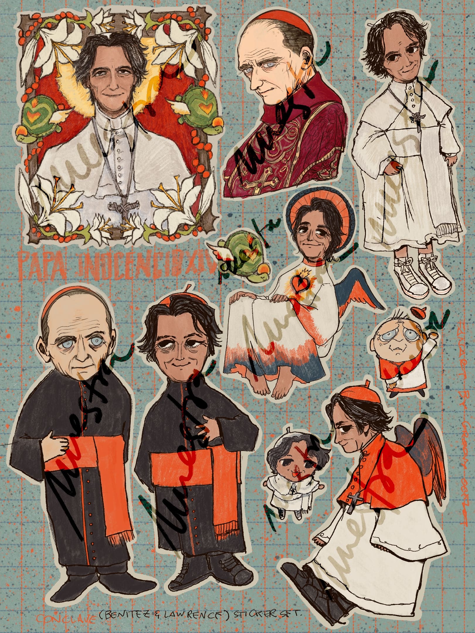 Conclave Benitez & Lawrence Sticker Set