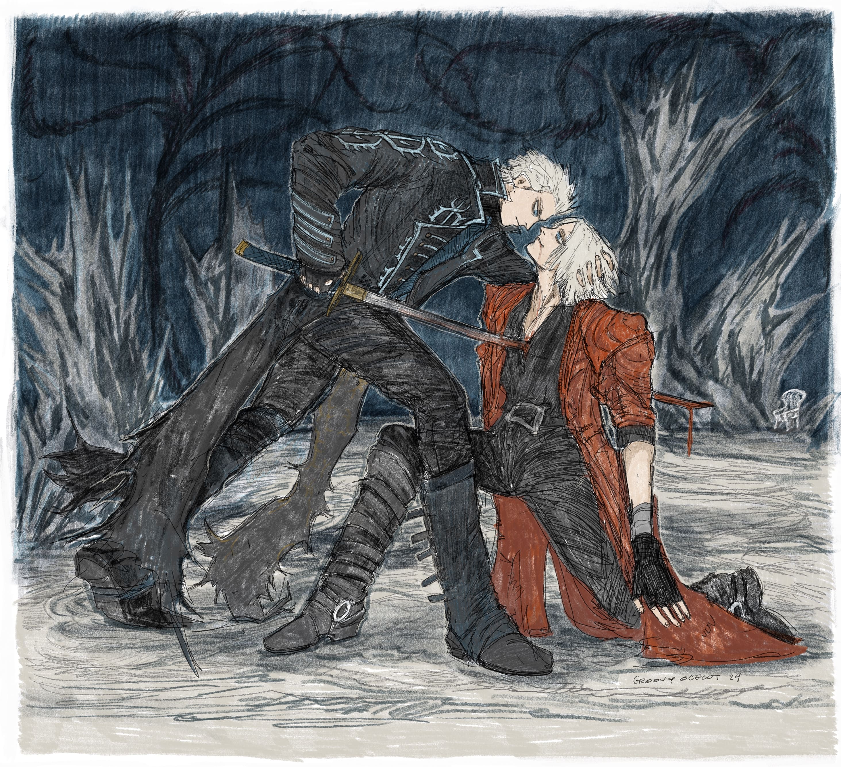 Vergil + Dante Embrace