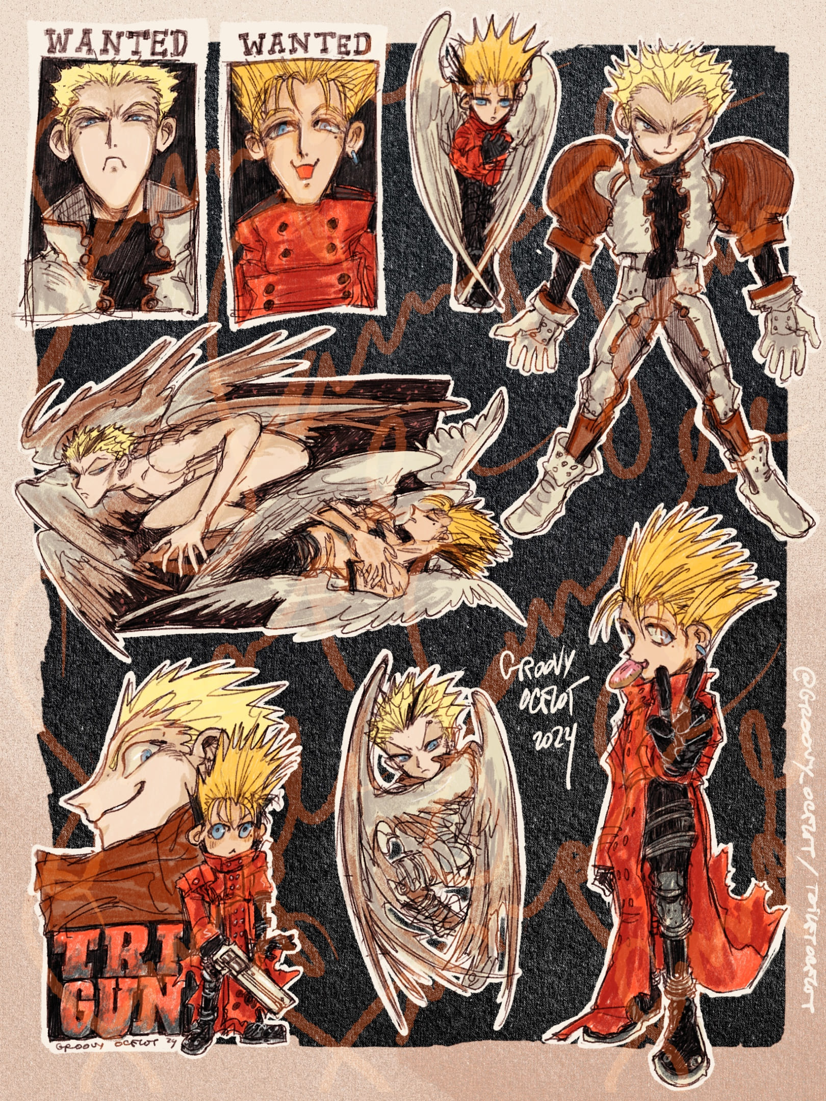 Knives+Vash Sticker Set