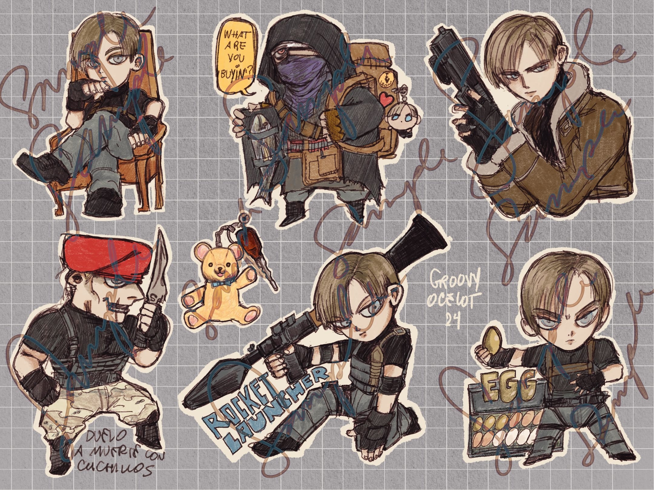 Leon RE4 Sticker Set